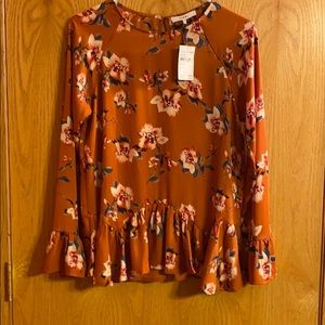 Ro & De Floral Ruffle Top